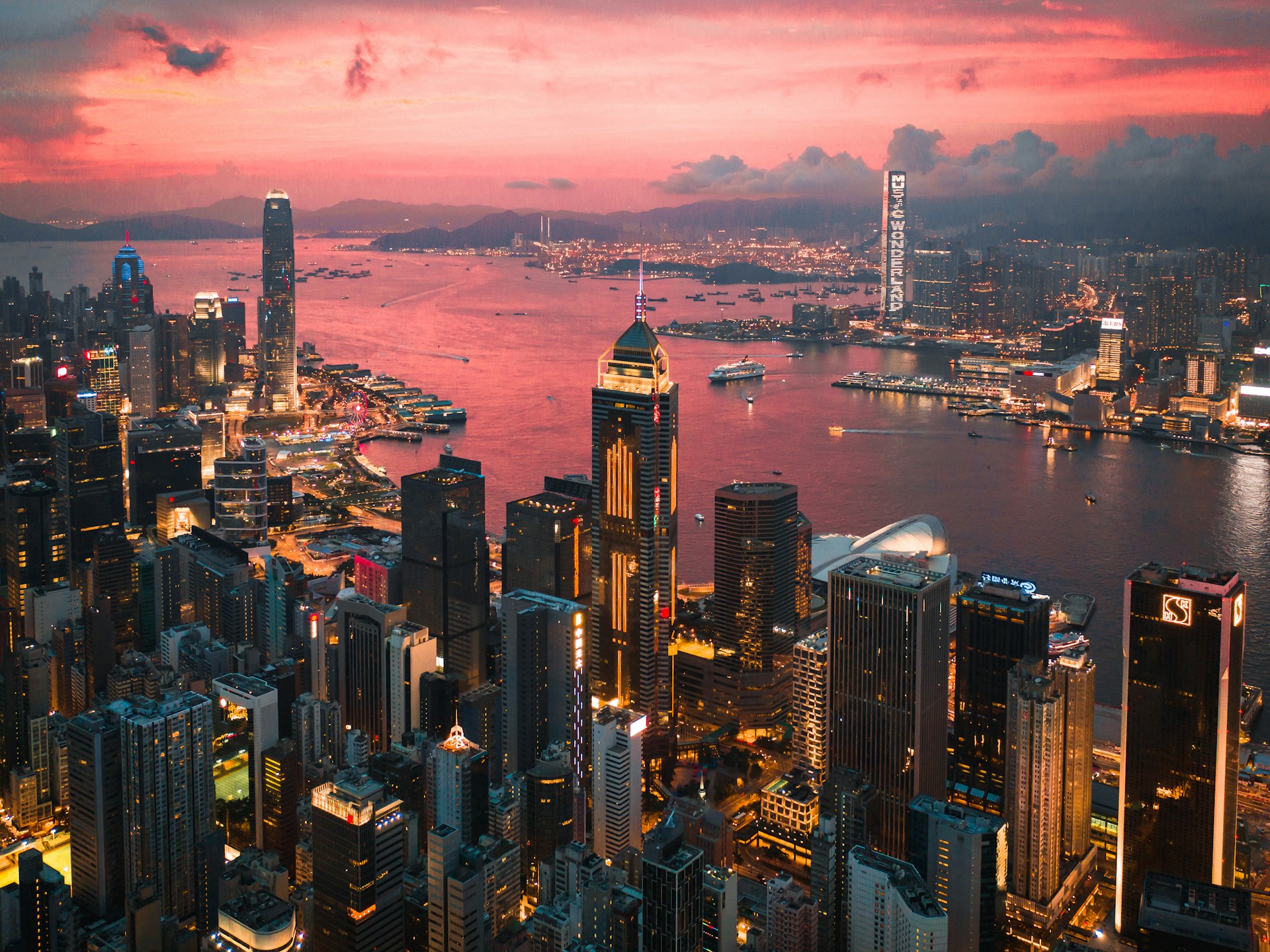Hong Kong skyline at dusk